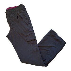 Eddie Bauer Pants Womens 6 Grey Cargo Polar Fleece Lined Storm Repel Fabric